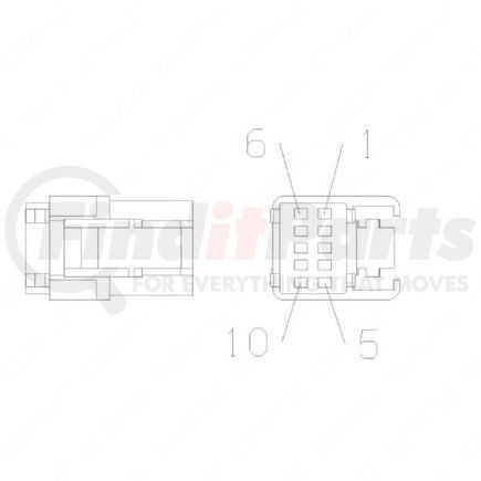 Freightliner 23-13151-024 Plug - 10 Cavity, 0.64, Ai 638393-1, Black