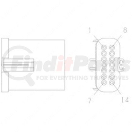 Freightliner 23-13153-010 Receptacle - 14 Cavity, Apex2.8S, Fci, Black