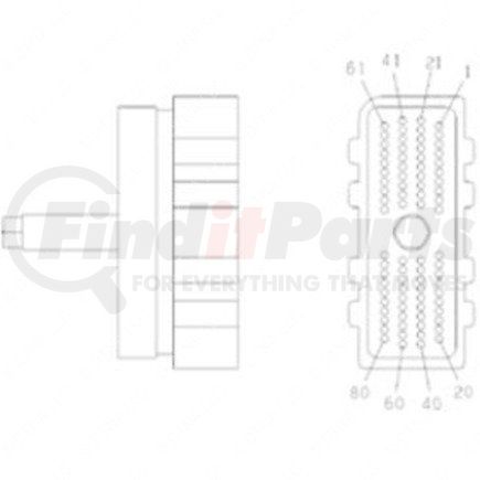 Freightliner 23-13153-048 Plug - 80 Cavity, Mx150S, Afl, Black