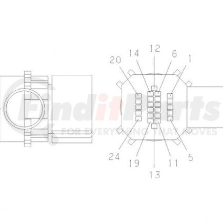 Freightliner 23-13153-047 Plug - 24 Cavity, Mx150S, Afl, Black