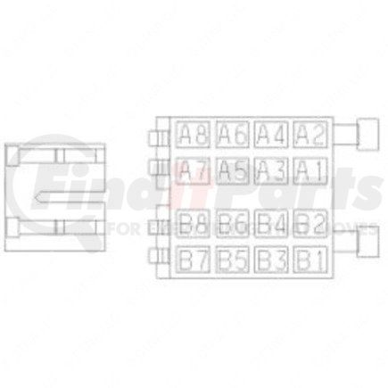 Freightliner 23-13153-050 Plug - 16 Cavity, Dcs22.8, Black