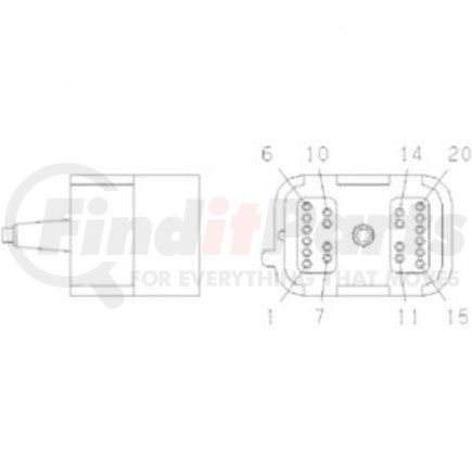 Freightliner 23-13153-051 Plug - 20 Cavity, Mx150S, Afl, Black