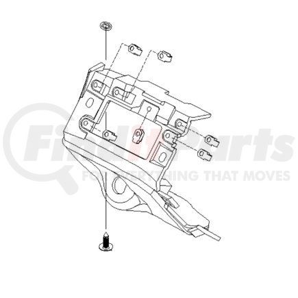 Freightliner A18-34804-002 Dash Switch Cover - Assembly, Key Switch, Slate Gray, Polycarbonate/ABS