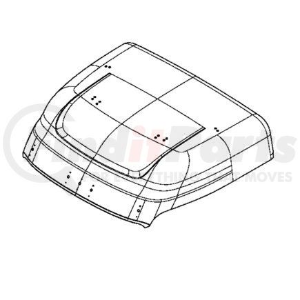 Freightliner A18-73724-000 Sleeper Raised Roof Assembly - 36XT, Marker Lights