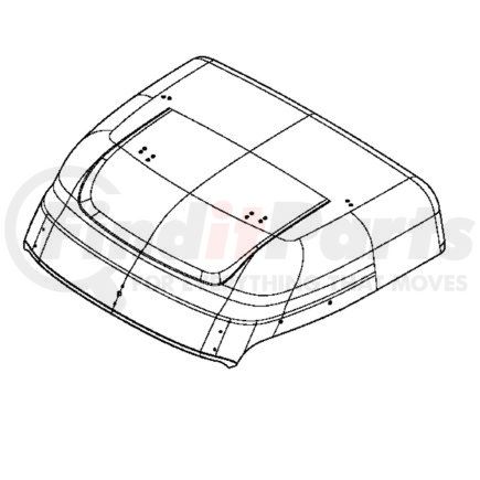 Freightliner A18-73724-005 Sleeper Raised Roof Assembly - 36XT, Sunvisor, Fairing