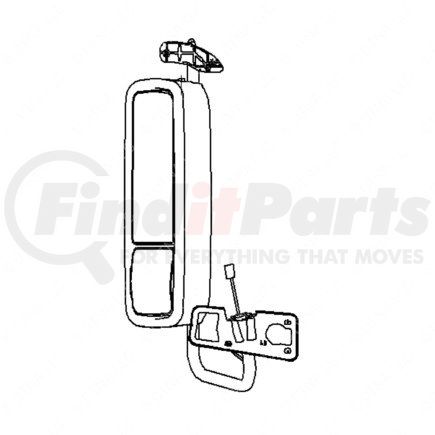 Freightliner A22-62161-000 Door Mirror - Rearview LH, Outer, Wide, Manual