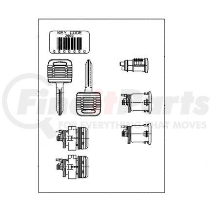 Freightliner A22-48976-000 Door and Ignition Lock Set