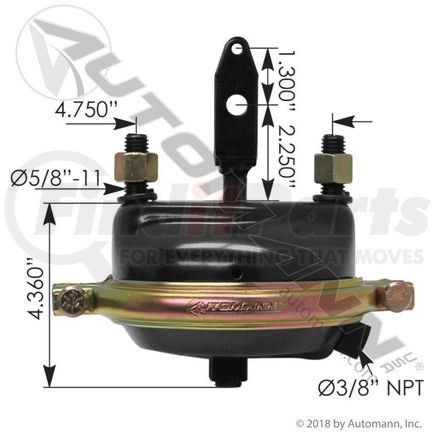 Haldex S127200215 Air Brake Chamber - 20S Service Chamber for Air/Hydraulic Systems