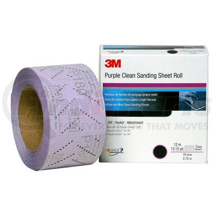 3M 30700 Hookit™ Purple Clean Sanding Sheet Roll 334U, P800, 70 mm x 12 m, 5 rolls per case