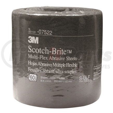 3M 07522 Scotch-Brite™ Multi-Flex Abrasive Sheet Roll, 8 in x 20 ft S ULF, 60 per roll 4 rolls per case