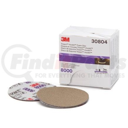3M 30804 Trizact Hookit Foam Disc, 3 in, 8000, 15 Discs/Carton, 4 Cartons/Case