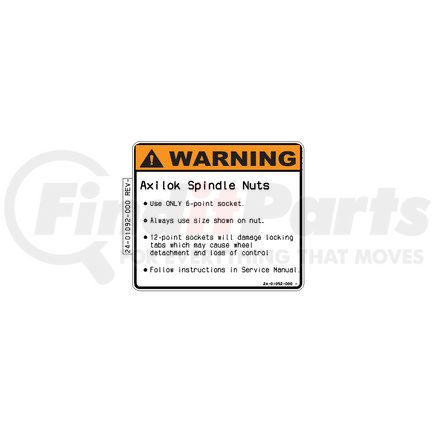 Freightliner 24-01092-000 Multi-Purpose Decal - Axilok Warning English