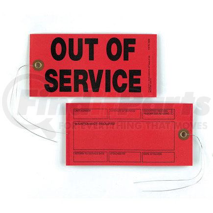 JJ Keller 13352 Out Of Service Tags - Red Out Of Service Tags
