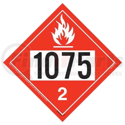 JJ Keller 16097 1075 Placard - Division 2.1 Flammable Gas - .024" Aluminum