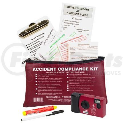 JJ Keller 36052 Accident Compliance Kit in Vinyl Pouch w/ Single-Use Digital Camera - With Single-Use Digital Camera