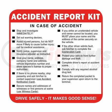 JJ Keller 36679 Accident Report Kit - Standard Kit, Shrinkwrap Format