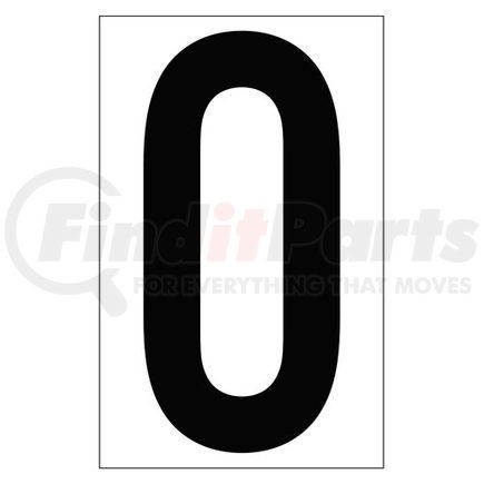 JJ Keller 2985 Individual 3.5" Vinyl Numbers - White "6" (six)