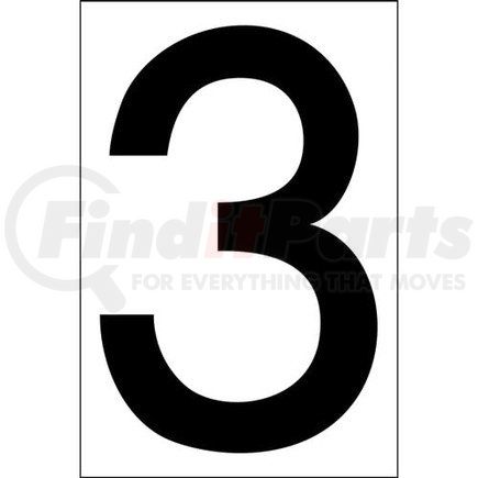 JJ Keller 3152 Individual 4" Vinyl Numbers - 4" Vinyl - 3 (three)