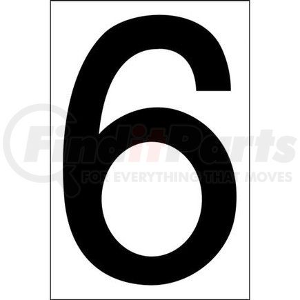JJ Keller 3164 Individual 4" Vinyl Numbers - 4" Vinyl - 6 (six)