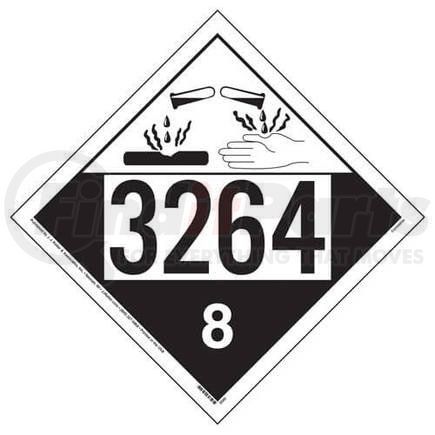 JJ Keller 3581 Hazmat Placard - UN 3264, Class 8 Corrosive, 4 mil Vinyl, 10-3/4 in. Square