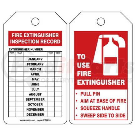 JJ Keller 47622 To Use Fire Extinguisher - Safety Tag - Cardstock, 5 per pack