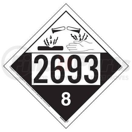 JJ Keller 4559 2693 Placard - Class 8 Corrosive - 176 lb Polycoated Tagboard