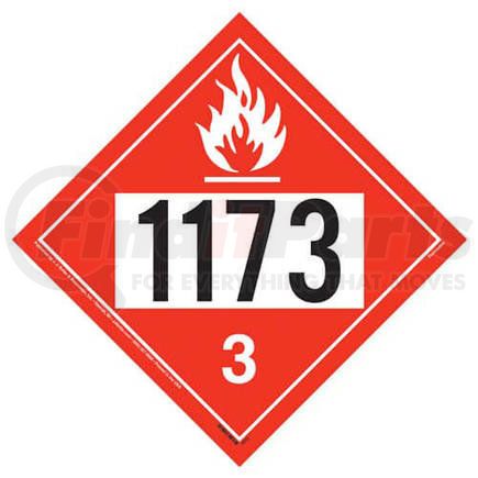 JJ Keller 4572 1173 Placard - Class 3 Flammable Liquid - 176 lb Polycoated Tagboard