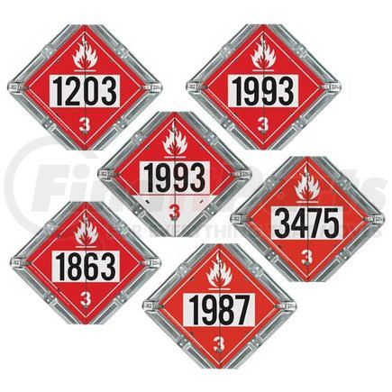 JJ Keller 52175 Basic Flip Placard - 6 Legend, Numbered, Galvanized Steel Back Plate, 2 Clipped Corners - 6-Legend, 2 Clipped Corners