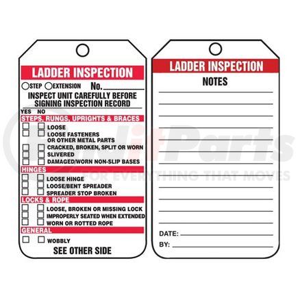 JJ Keller 50331 Ladder Inspection Checklist - Safety Tag - Plastic, 25 per pack