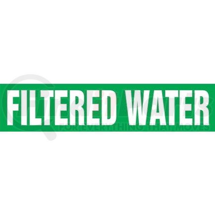 JJ Keller 53360 Filtered Water Pipe Marker- ASME/ANSI - Green, Self-Stick Vinyl, 1" x 8"