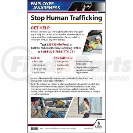 JJ Keller 58263 Human Trafficking Driver Awareness Poster - English Poster
