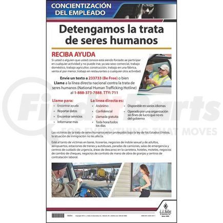 JJ KELLER 58264 Poster - Human Trafficking Driver Awareness Poster - (Spanish)