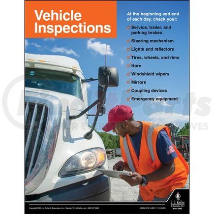 JJ Keller 60094 - Vehicle Inspections - Driver Awareness Safety Poster ...