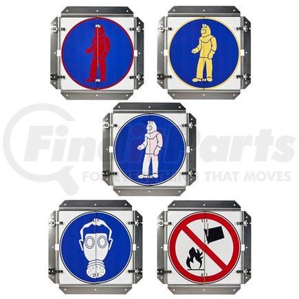 JJ Keller 56523 Department of Defense Chemical Hazard Flip Signs, Large, 0.040" Thick Unpainted Aluminum