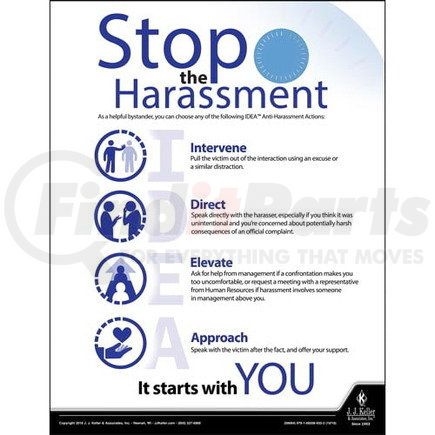 JJ Keller 56684 Sexual Harassment Prevention - Awareness Poster - Awareness Poster - English