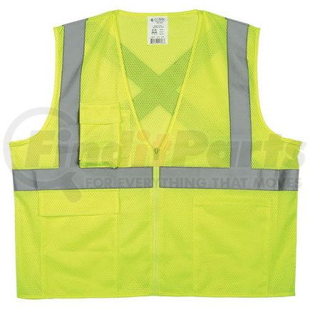 JJ Keller 58031 Safegear™ Safety Vest, Type R Class 2, Zipper Closure, 2XL/3XL, Lime