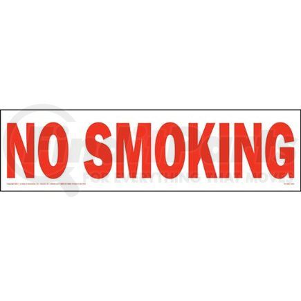 JJ Keller 574 22" x 6" No Smoking Truck Sign, Exterior Vinyl, Permanent Adhesive