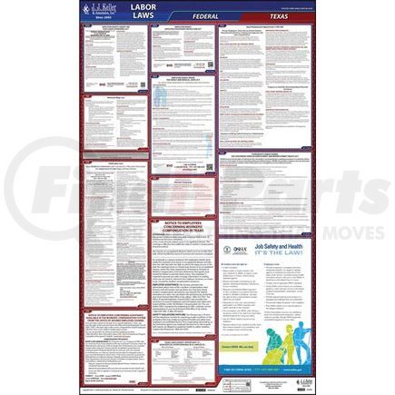 JJ Keller 62920 2022 Texas & Federal Labor Law Posters - All-In-One State & Federal Poster (English) w/ Workers' Comp