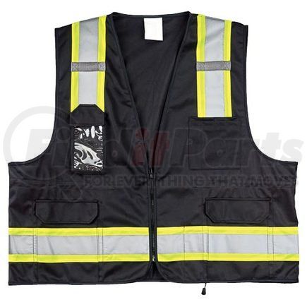 JJ Keller 64338 J. J. Keller SAFEGEAR Colored Safety Vest - Zipper Closure - Black L/XL Safety Vest