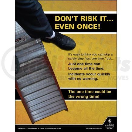 JJ Keller 62218 Don't Risk It - Workplace Safety Training Poster - Don't Risk It