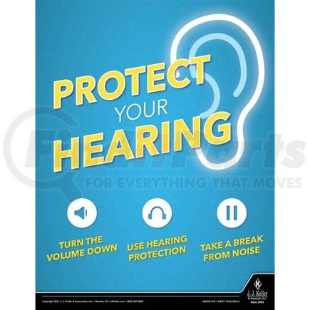 JJ Keller 62033 Protect Your Hearing - Health & Wellness Awareness Poster - Protect Your Hearing