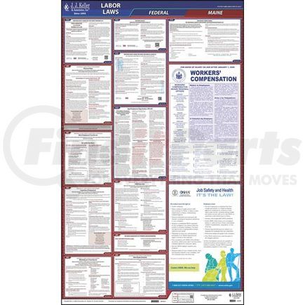 JJ Keller 62828 2021 Maine & Federal Labor Law Posters - All-In-One State & Federal Poster (English)