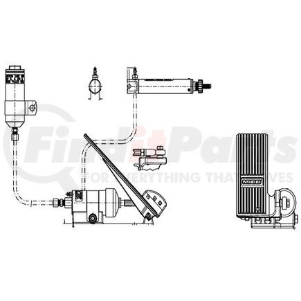 MICO 12-460-192 Throttle Control Assembly - Hydraulic Oil, with Pedal and Actuator, Slave Cylinder and Reservoir, Non-Spring Loaded Slave Cylinder