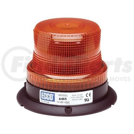 ECCO 6465A 6465 Series Beacon Light - Low-Profile, 3 Bolt Mount, Amber, 12-80 Volt