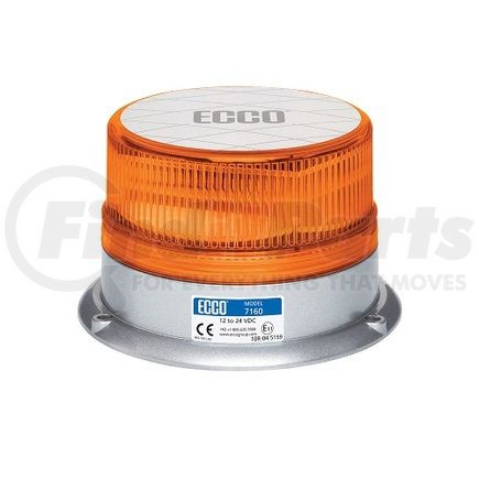 ECCO 7160A 7160 Series Reflex Beacon Light - Amber Lens, 3 Bolt Mount, 12-24 Volt
