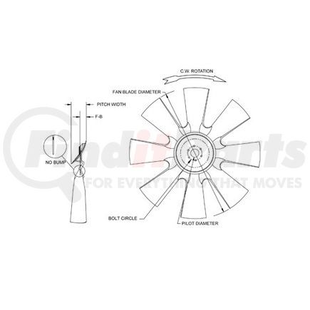 Horton 993711202 MS8 - 8 Blade Nylon Fan