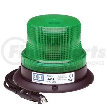 ECCO 6465G-MG 6400 Series Pulse8 LED Beacon Light - Green Lens, Magnet Mount
