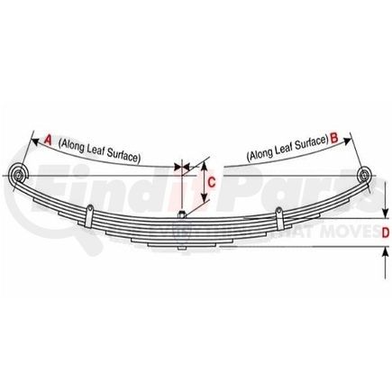 Dayton Parts 43-981 Leaf Spring - Rear, 13 Leaves, 9,400 lbs. Capacity, with Cast Brackets for 1980-1999 Ford F600/F700/F800