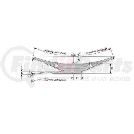 Dayton Parts 83-107 Leaf Spring - Assembly, Rear, 14 Leaves, 8,500 lbs. Capacity