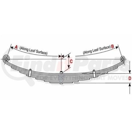 Dayton Parts 94-1314 Leaf Spring - Full Taper Spring, Front, 4 Leaves, 7,500 lbs. Capacity
